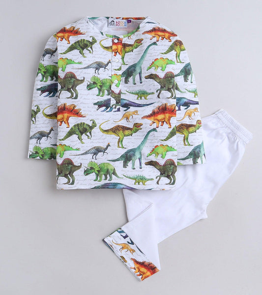 Giant Dino Printed Pyjama Kurta Set