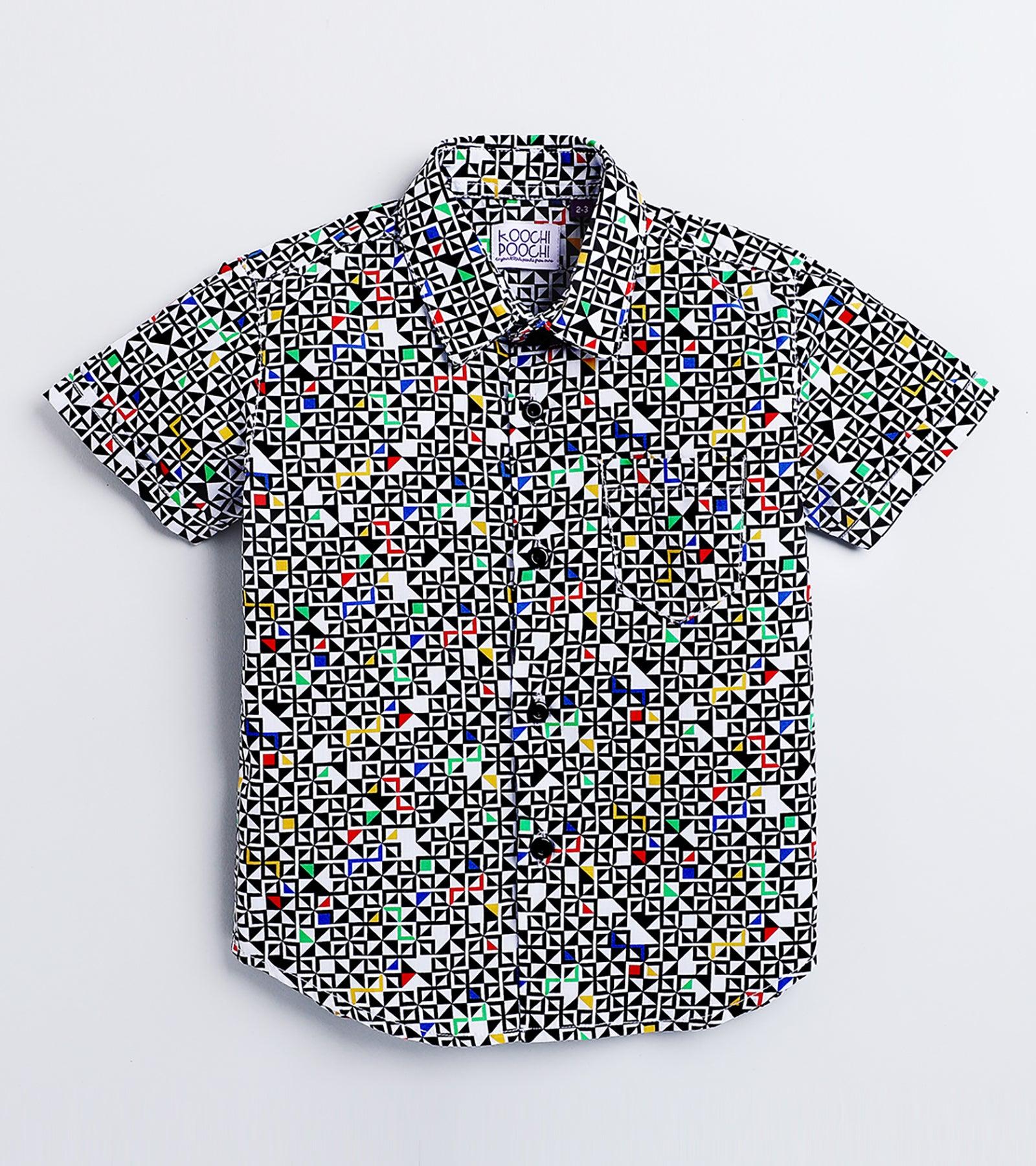 Geometrical Printed Half Sleeve Shirt