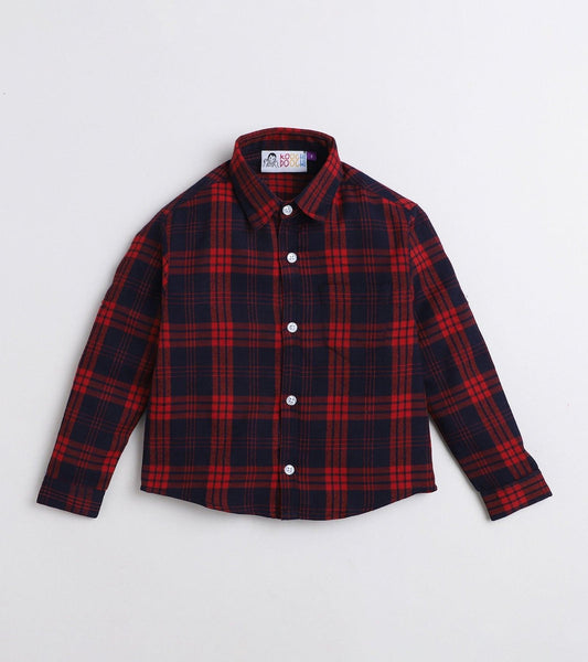 Red Checks Pure Cotton Full Sleeve Shirt