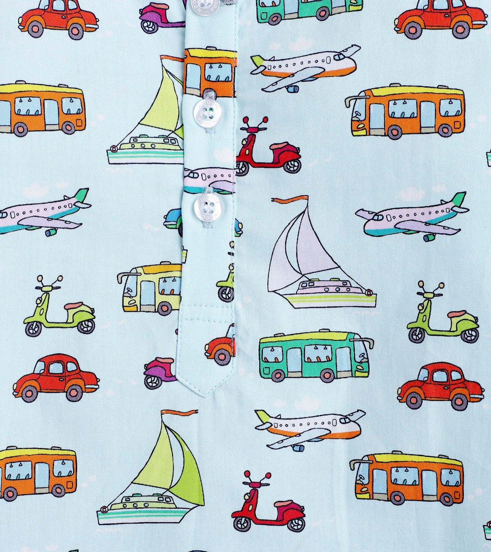 Transport Theme Printed Pyjama Kurta Set - koochi Poochi