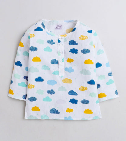 Colourful Cloud Printed Pyjama Kurta Set