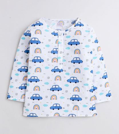 Mini Car Printed Pyjama Kurta Set