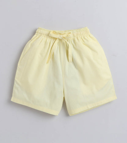 Pine Hawain Digital printed Shirt with Yellow solid Shorts