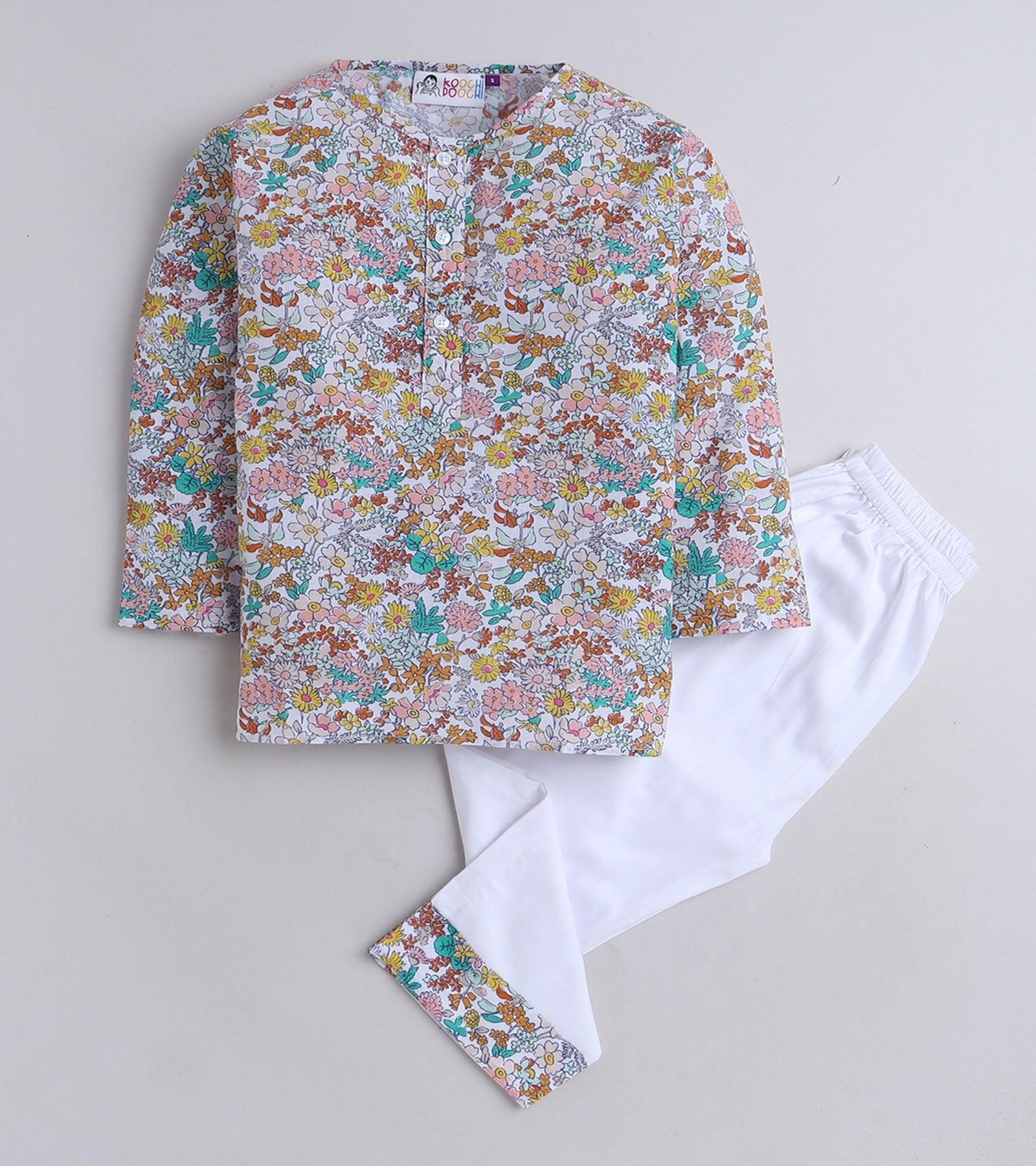 Spring Frame Printed Pyjama Kurta Set - koochi Poochi