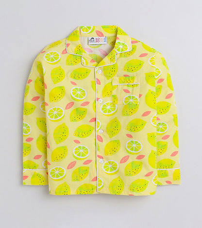 Sunshine  Lemon  Printed Night Suit Set