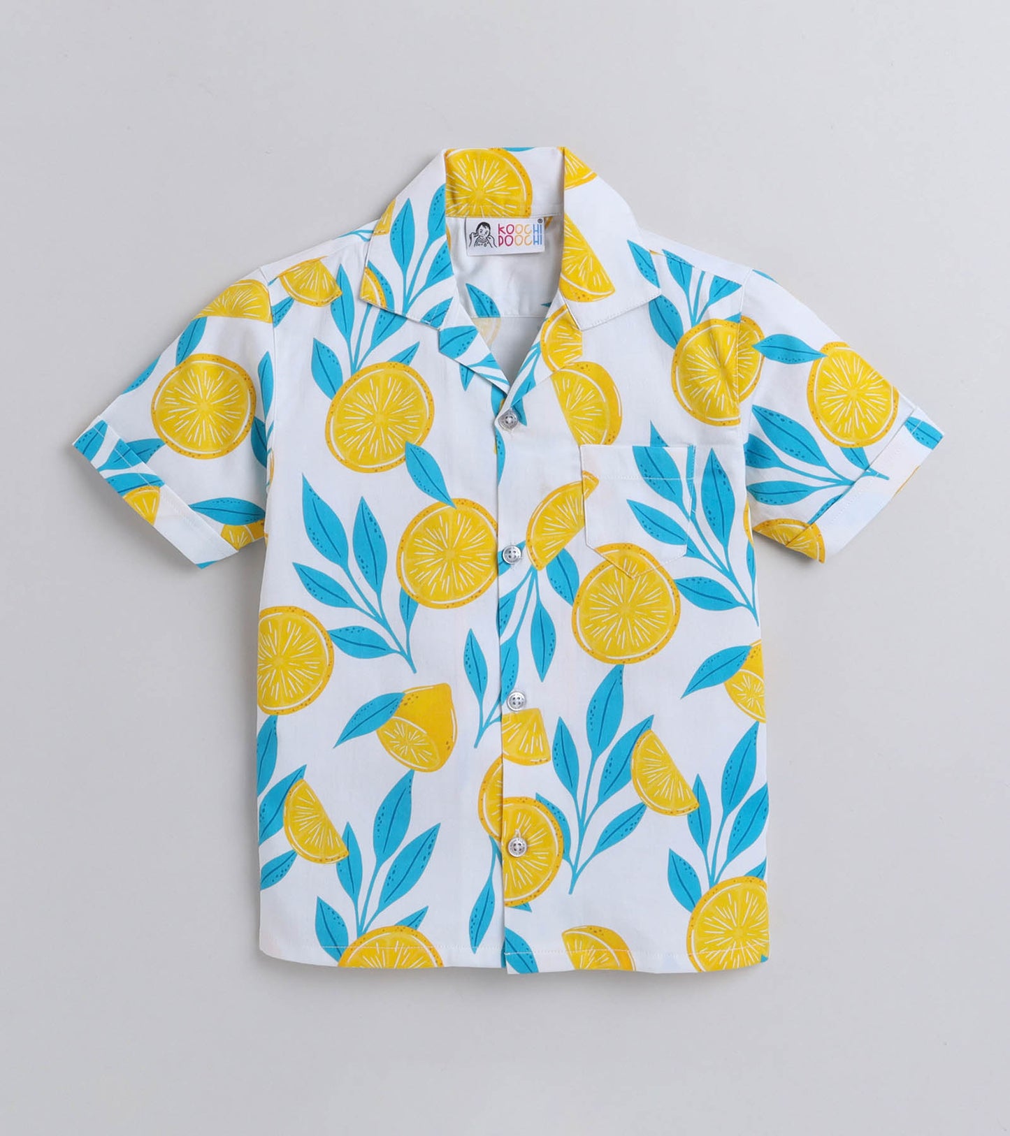 Sweet Lime Digital printed Shirt with Blue solid Shorts