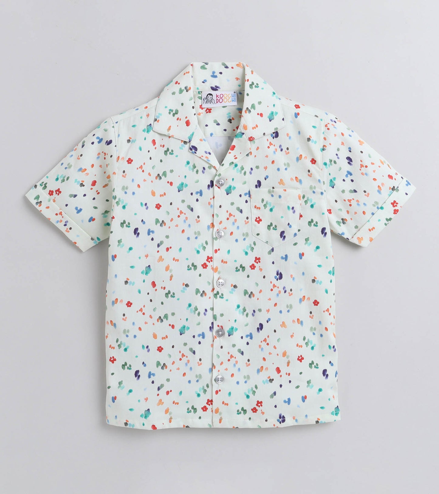 Tiny Dots Digital printed Shirt with White solid Shorts