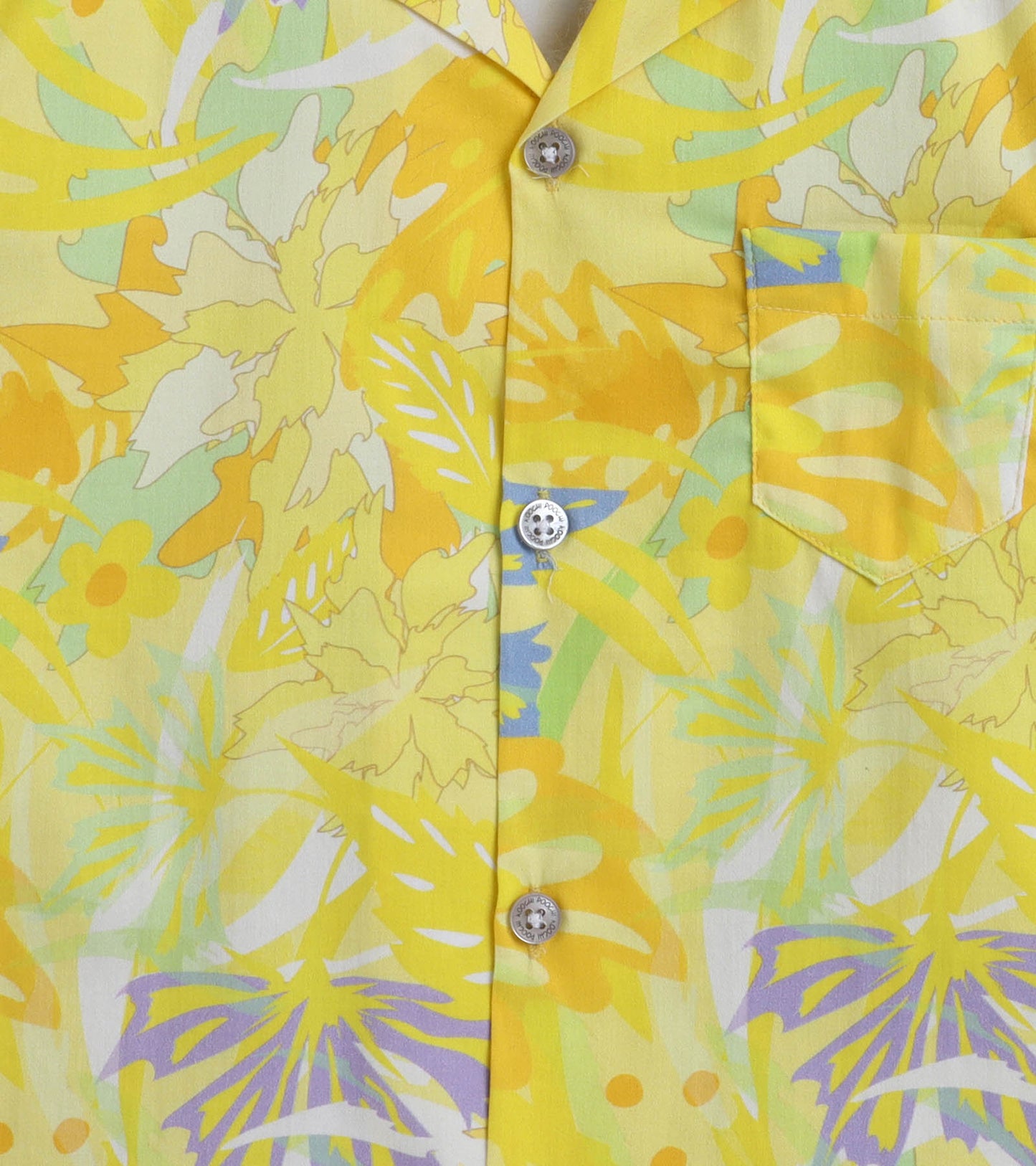 Yellow Leaf Digital printed Shirt with White solid Shorts