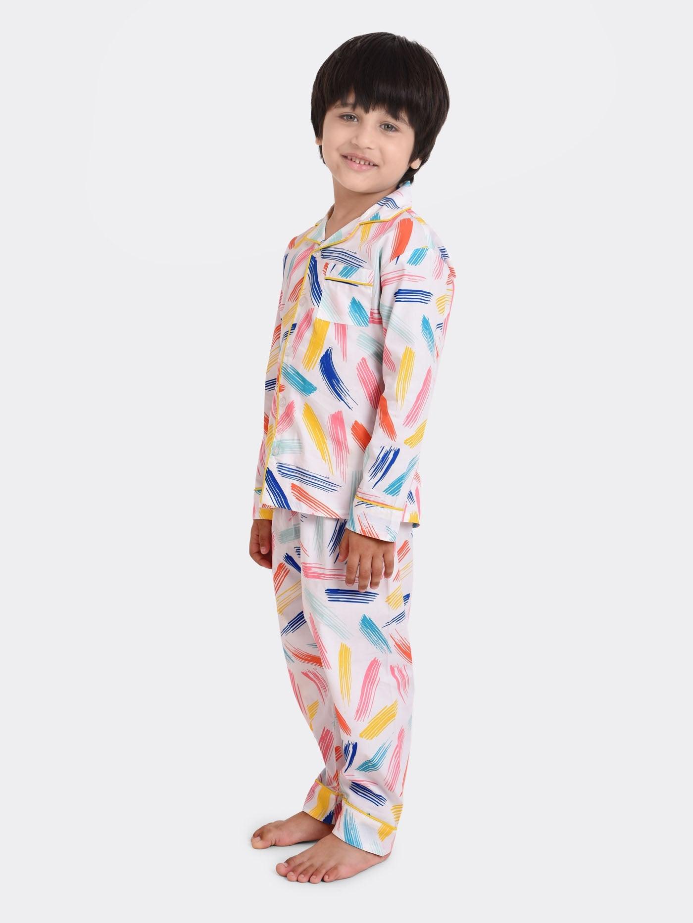 White Cars Trees Mill Print Kids Night Suit WS573 | Night suit, Kids  outfits girls, Kids ethnic wear