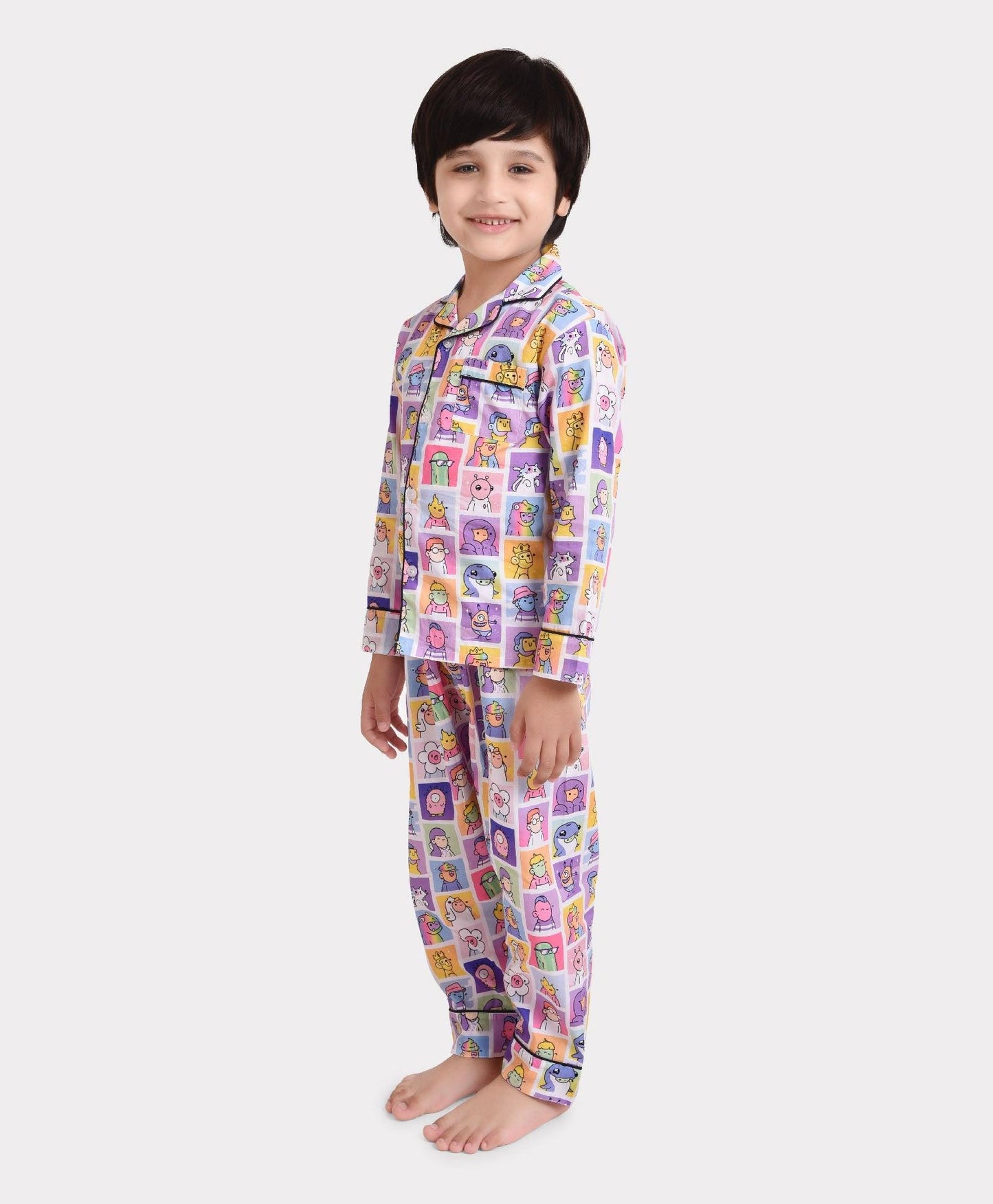 Doodle Squad Printed Nightsuit Set